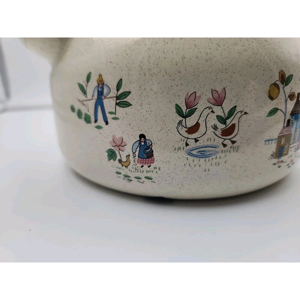Vintage International Heartland Village Tea Kettle Cottage Core 1990’s Teakettle